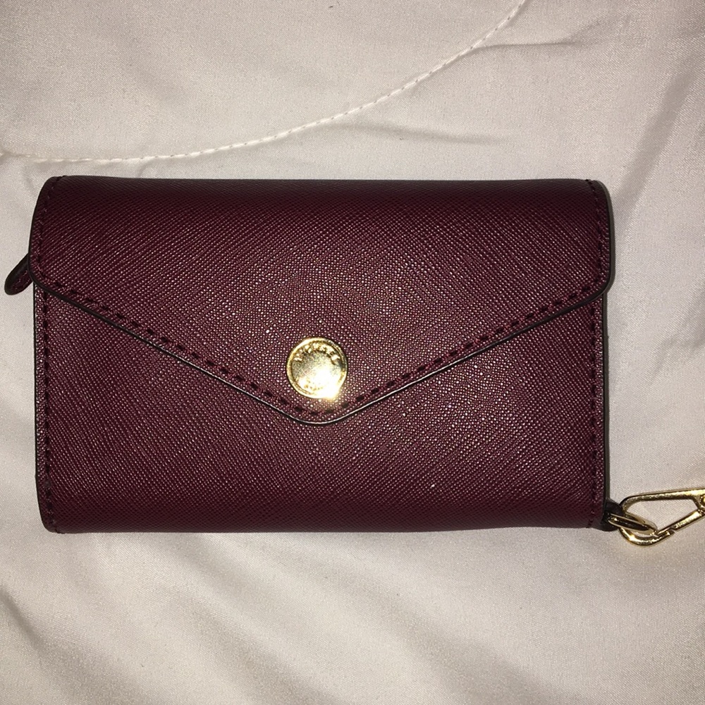 Michael Kors maroon wristlet